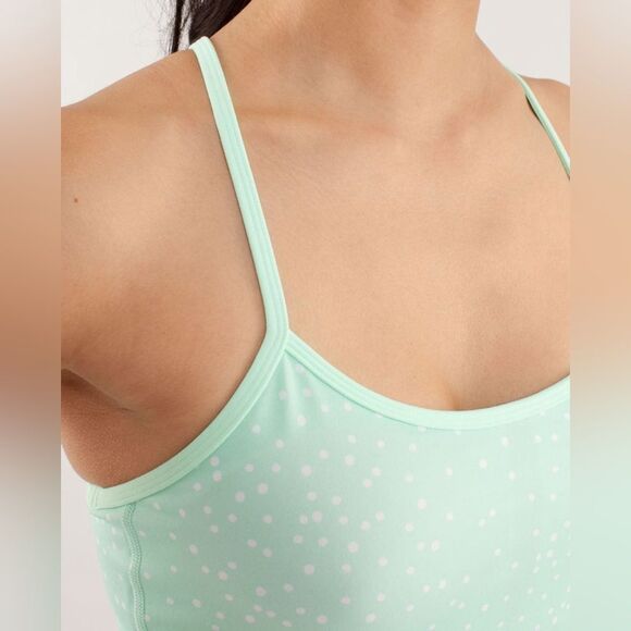 Lululemon Power Y Tank Luon Light Petit Dot Fresh Tea Size 4 - Picture 4 of 11